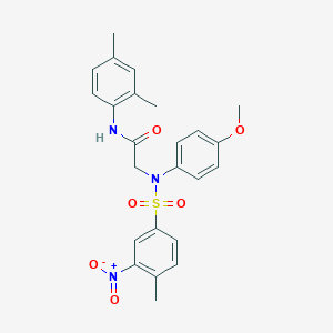 molecular formula C24H25N3O6S B410732 N-(2,4-dimethylphenyl)-2-[({3-nitro-4-methylphenyl}sulfonyl)-4-methoxyanilino]acetamide 