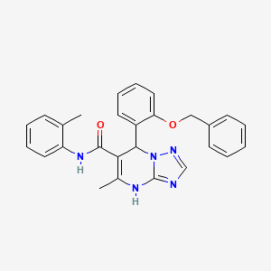 molecular formula C27H25N5O2 B4107343 7-[2-(benzyloxy)phenyl]-5-methyl-N-(2-methylphenyl)-4,7-dihydro[1,2,4]triazolo[1,5-a]pyrimidine-6-carboxamide 