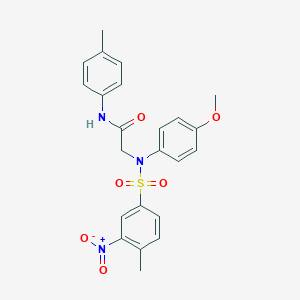 molecular formula C23H23N3O6S B410736 2-[({3-nitro-4-methylphenyl}sulfonyl)-4-methoxyanilino]-N-(4-methylphenyl)acetamide 