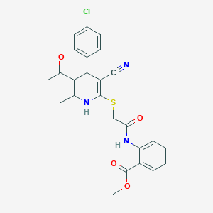 methyl 2-[({[5-acetyl-4-(4-chlorophenyl)-3-cyano-6-methyl-1,4-dihydro-2-pyridinyl]thio}acetyl)amino]benzoate