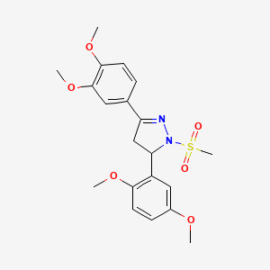 5-(2,5-dimethoxyphenyl)-3-(3,4-dimethoxyphenyl)-1-(methylsulfonyl)-4,5-dihydro-1H-pyrazole