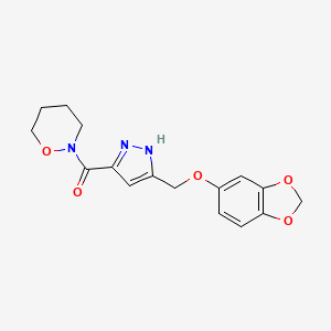 2-({5-[(1,3-benzodioxol-5-yloxy)methyl]-1H-pyrazol-3-yl}carbonyl)-1,2-oxazinane