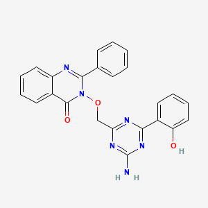 molecular formula C24H18N6O3 B4107391 3-{[4-amino-6-(2-hydroxyphenyl)-1,3,5-triazin-2-yl]methoxy}-2-phenyl-4(3H)-quinazolinone 