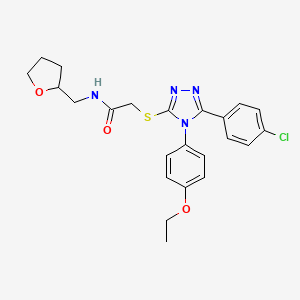 molecular formula C23H25ClN4O3S B4107398 2-{[5-(4-chlorophenyl)-4-(4-ethoxyphenyl)-4H-1,2,4-triazol-3-yl]thio}-N-(tetrahydro-2-furanylmethyl)acetamide 
