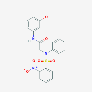 2-[({2-nitrophenyl}sulfonyl)anilino]-N-(3-methoxyphenyl)acetamide