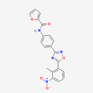 molecular formula C20H14N4O5 B4107400 N-{4-[5-(2-methyl-3-nitrophenyl)-1,2,4-oxadiazol-3-yl]phenyl}-2-furamide 