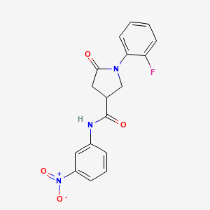 molecular formula C17H14FN3O4 B4107404 1-(2-fluorophenyl)-N-(3-nitrophenyl)-5-oxo-3-pyrrolidinecarboxamide 