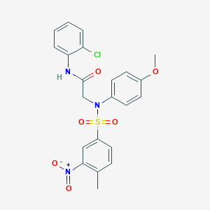 molecular formula C22H20ClN3O6S B410741 N-(2-chlorophenyl)-2-[({3-nitro-4-methylphenyl}sulfonyl)-4-methoxyanilino]acetamide 
