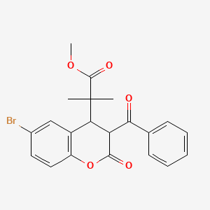 molecular formula C21H19BrO5 B4107416 methyl 2-(3-benzoyl-6-bromo-2-oxo-3,4-dihydro-2H-chromen-4-yl)-2-methylpropanoate 