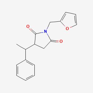 molecular formula C17H17NO3 B4107422 1-(2-furylmethyl)-3-(1-phenylethyl)-2,5-pyrrolidinedione 