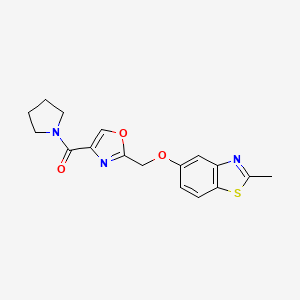 molecular formula C17H17N3O3S B4107427 2-methyl-5-{[4-(1-pyrrolidinylcarbonyl)-1,3-oxazol-2-yl]methoxy}-1,3-benzothiazole 