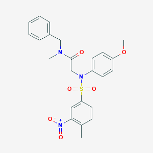 molecular formula C24H25N3O6S B410743 N-benzyl-2-[({3-nitro-4-methylphenyl}sulfonyl)-4-methoxyanilino]-N-methylacetamide 