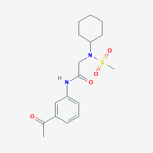 molecular formula C17H24N2O4S B4107435 N~1~-(3-acetylphenyl)-N~2~-cyclohexyl-N~2~-(methylsulfonyl)glycinamide 