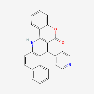 molecular formula C25H16N2O2 B4107442 7-(4-pyridinyl)-7,14-dihydro-6H-benzo[f]chromeno[4,3-b]quinolin-6-one 
