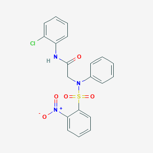 molecular formula C20H16ClN3O5S B410745 N-(2-chlorophenyl)-2-[({2-nitrophenyl}sulfonyl)anilino]acetamide 