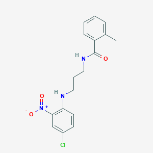 molecular formula C17H18ClN3O3 B4107453 N-{3-[(4-chloro-2-nitrophenyl)amino]propyl}-2-methylbenzamide 