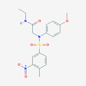 N-ethyl-2-[({3-nitro-4-methylphenyl}sulfonyl)-4-methoxyanilino]acetamide