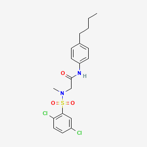 molecular formula C19H22Cl2N2O3S B4107475 N~1~-(4-butylphenyl)-N~2~-[(2,5-dichlorophenyl)sulfonyl]-N~2~-methylglycinamide 