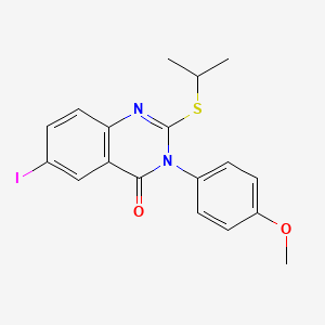molecular formula C18H17IN2O2S B4107499 6-iodo-2-(isopropylthio)-3-(4-methoxyphenyl)-4(3H)-quinazolinone 