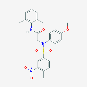 molecular formula C24H25N3O6S B410750 N-(2,6-dimethylphenyl)-2-[({3-nitro-4-methylphenyl}sulfonyl)-4-methoxyanilino]acetamide 