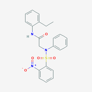 molecular formula C22H21N3O5S B410754 N-(2-ethylphenyl)-2-[({2-nitrophenyl}sulfonyl)anilino]acetamide 
