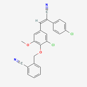 molecular formula C24H16Cl2N2O2 B4107540 2-({2-chloro-4-[2-(4-chlorophenyl)-2-cyanovinyl]-6-methoxyphenoxy}methyl)benzonitrile 