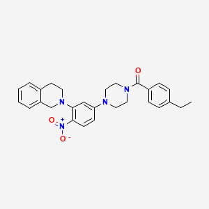 molecular formula C28H30N4O3 B4107541 2-{5-[4-(4-ethylbenzoyl)-1-piperazinyl]-2-nitrophenyl}-1,2,3,4-tetrahydroisoquinoline 