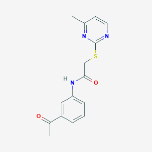 molecular formula C15H15N3O2S B4107547 N-(3-acetylphenyl)-2-[(4-methyl-2-pyrimidinyl)thio]acetamide 