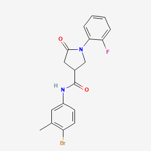 N-(4-bromo-3-methylphenyl)-1-(2-fluorophenyl)-5-oxo-3-pyrrolidinecarboxamide