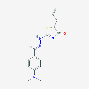 molecular formula C15H18N4OS B410756 2-[(2E)-2-[[4-(dimethylamino)phenyl]methylidene]hydrazinyl]-5-prop-2-enyl-1,3-thiazol-4-one 