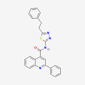 2-phenyl-N-[5-(2-phenylethyl)-1,3,4-thiadiazol-2-yl]-4-quinolinecarboxamide