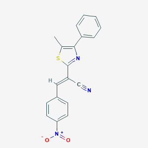 molecular formula C19H13N3O2S B410757 3-{4-Nitrophenyl}-2-(5-methyl-4-phenyl-1,3-thiazol-2-yl)acrylonitrile 