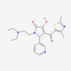 molecular formula C21H26N4O3S B4107572 1-[2-(diethylamino)ethyl]-4-[(2,4-dimethyl-1,3-thiazol-5-yl)carbonyl]-3-hydroxy-5-(3-pyridinyl)-1,5-dihydro-2H-pyrrol-2-one 