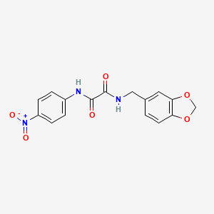 molecular formula C16H13N3O6 B4107581 N-(1,3-benzodioxol-5-ylmethyl)-N'-(4-nitrophenyl)ethanediamide 