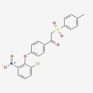 molecular formula C21H16ClNO6S B4107585 1-[4-(2-chloro-6-nitrophenoxy)phenyl]-2-[(4-methylphenyl)sulfonyl]ethanone 