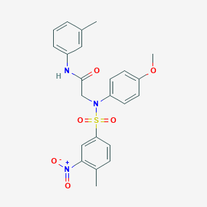 molecular formula C23H23N3O6S B410759 2-[({3-nitro-4-methylphenyl}sulfonyl)-4-methoxyanilino]-N-(3-methylphenyl)acetamide 