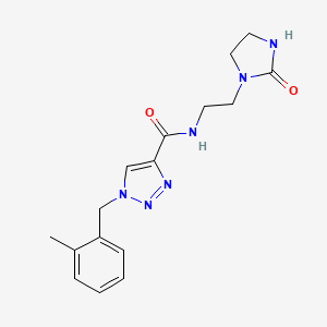 molecular formula C16H20N6O2 B4107594 1-(2-methylbenzyl)-N-[2-(2-oxo-1-imidazolidinyl)ethyl]-1H-1,2,3-triazole-4-carboxamide 