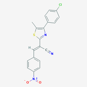 molecular formula C19H12ClN3O2S B410760 2-[4-(4-Chlorophenyl)-5-methyl-1,3-thiazol-2-yl]-3-{4-nitrophenyl}acrylonitrile 