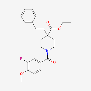molecular formula C24H28FNO4 B4107605 ethyl 1-(3-fluoro-4-methoxybenzoyl)-4-(2-phenylethyl)-4-piperidinecarboxylate 