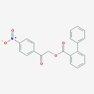 molecular formula C21H15NO5 B410761 2-{4-Nitrophenyl}-2-oxoethyl [1,1'-biphenyl]-2-carboxylate 