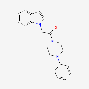 molecular formula C20H21N3O B4107613 1-[2-oxo-2-(4-phenyl-1-piperazinyl)ethyl]-1H-indole 