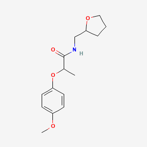 molecular formula C15H21NO4 B4107617 2-(4-methoxyphenoxy)-N-(tetrahydro-2-furanylmethyl)propanamide 