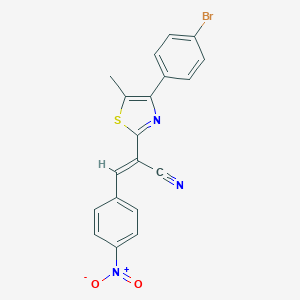 molecular formula C19H12BrN3O2S B410762 2-[4-(4-Bromophenyl)-5-methyl-1,3-thiazol-2-yl]-3-{4-nitrophenyl}acrylonitrile 