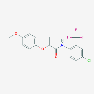 molecular formula C17H15ClF3NO3 B4107628 N-[4-chloro-2-(trifluoromethyl)phenyl]-2-(4-methoxyphenoxy)propanamide 