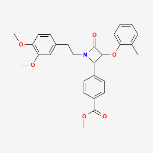 methyl 4-[1-[2-(3,4-dimethoxyphenyl)ethyl]-3-(2-methylphenoxy)-4-oxo-2-azetidinyl]benzoate