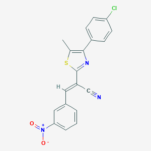 molecular formula C19H12ClN3O2S B410765 2-[4-(4-Chlorophenyl)-5-methyl-1,3-thiazol-2-yl]-3-{3-nitrophenyl}acrylonitrile 
