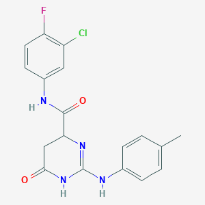 molecular formula C18H16ClFN4O2 B4107662 N-(3-chloro-4-fluorophenyl)-2-[(4-methylphenyl)amino]-6-oxo-1,4,5,6-tetrahydro-4-pyrimidinecarboxamide 