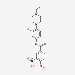 molecular formula C20H23ClN4O4 B4107673 N-[3-chloro-4-(4-ethyl-1-piperazinyl)phenyl]-4-methoxy-3-nitrobenzamide 