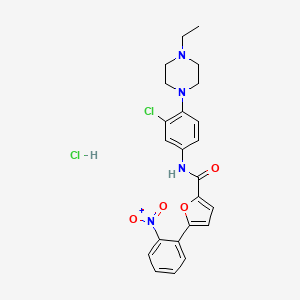 molecular formula C23H24Cl2N4O4 B4107678 N-[3-chloro-4-(4-ethyl-1-piperazinyl)phenyl]-5-(2-nitrophenyl)-2-furamide hydrochloride 