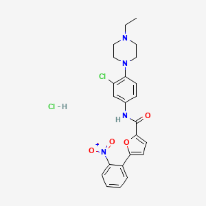 N-[3-chloro-4-(4-ethyl-1-piperazinyl)phenyl]-5-(2-nitrophenyl)-2-furamide hydrochloride